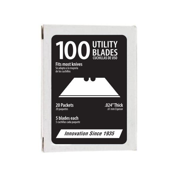 (KB92) 2-Notch Utility Blades, 100-Pack
