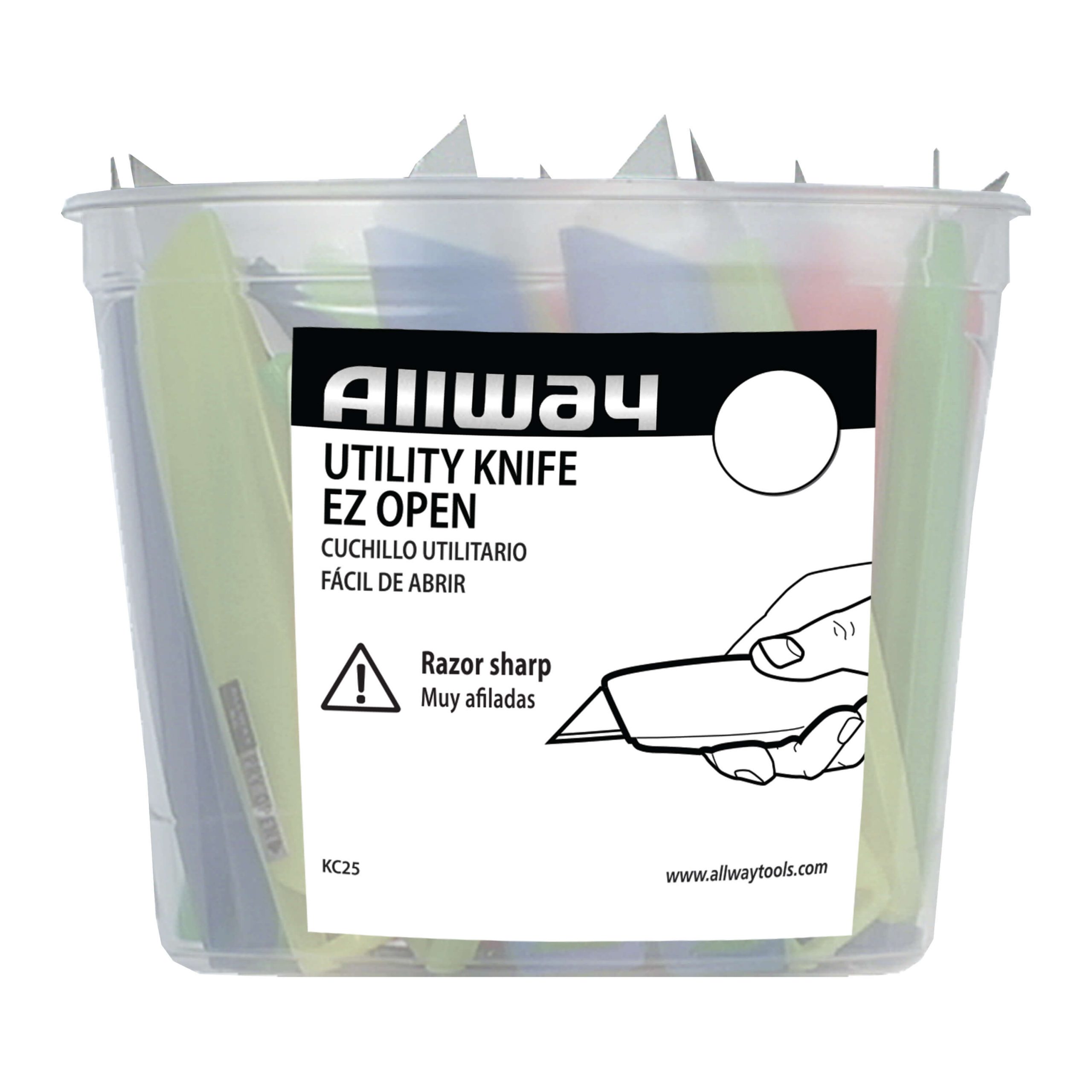 Allway Tools Plastic Case Utility Knife Color Will Vary KC25 Pack of 5 