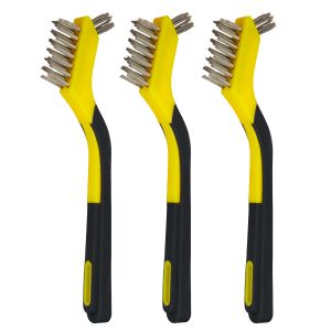 (SMB3) Stainless Mini Brush, Soft Grip, 3 Pack, Carded