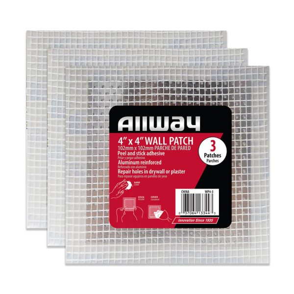 (WP4-3) Drywall Patch 4" X 4", 3/Pak, Bagged & Labelled