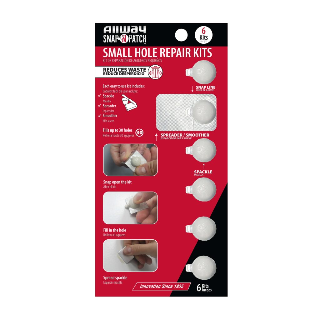 (SNP6) Small Hole Repair Kit, 6 Pack, Carded