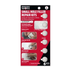 (SNP6) Small Hole Filler Repair Kits, 6 Pack, Carded
