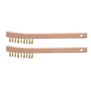 (UWB29-2BR) Wood-Handle Brass Welding Brushes, 2-Pack