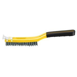 (SB319/SS) 3 x 19 Soft Grip Stainless Wire Brush W/Scraper, Labelled