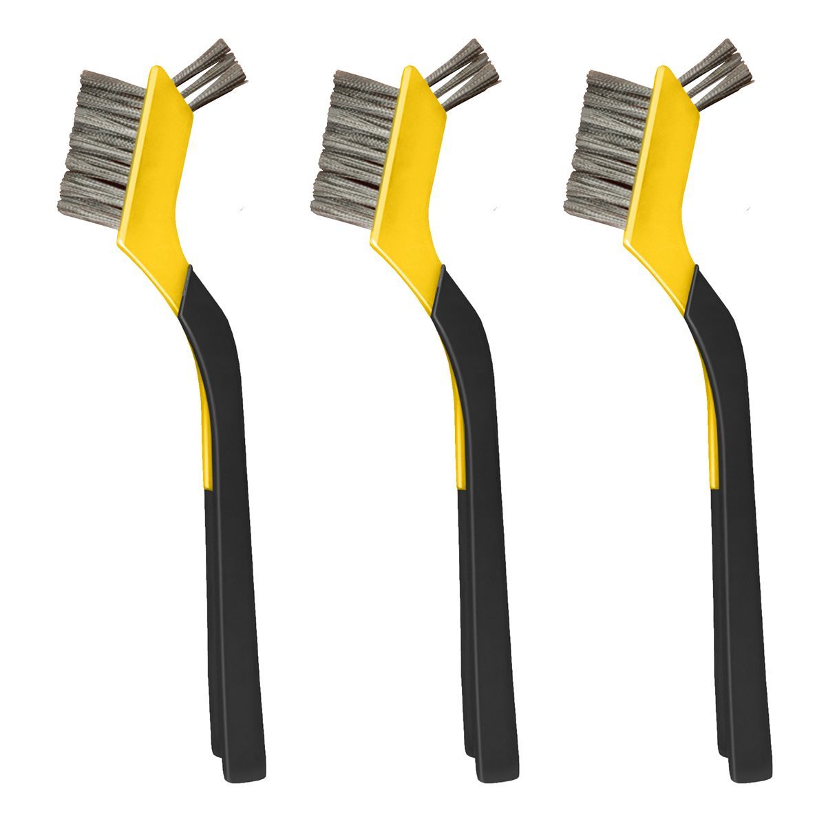 Set of 3 Pc Mini Wire Brush Cleaning Tool Kit Brass, Nylon, Stainless Steel